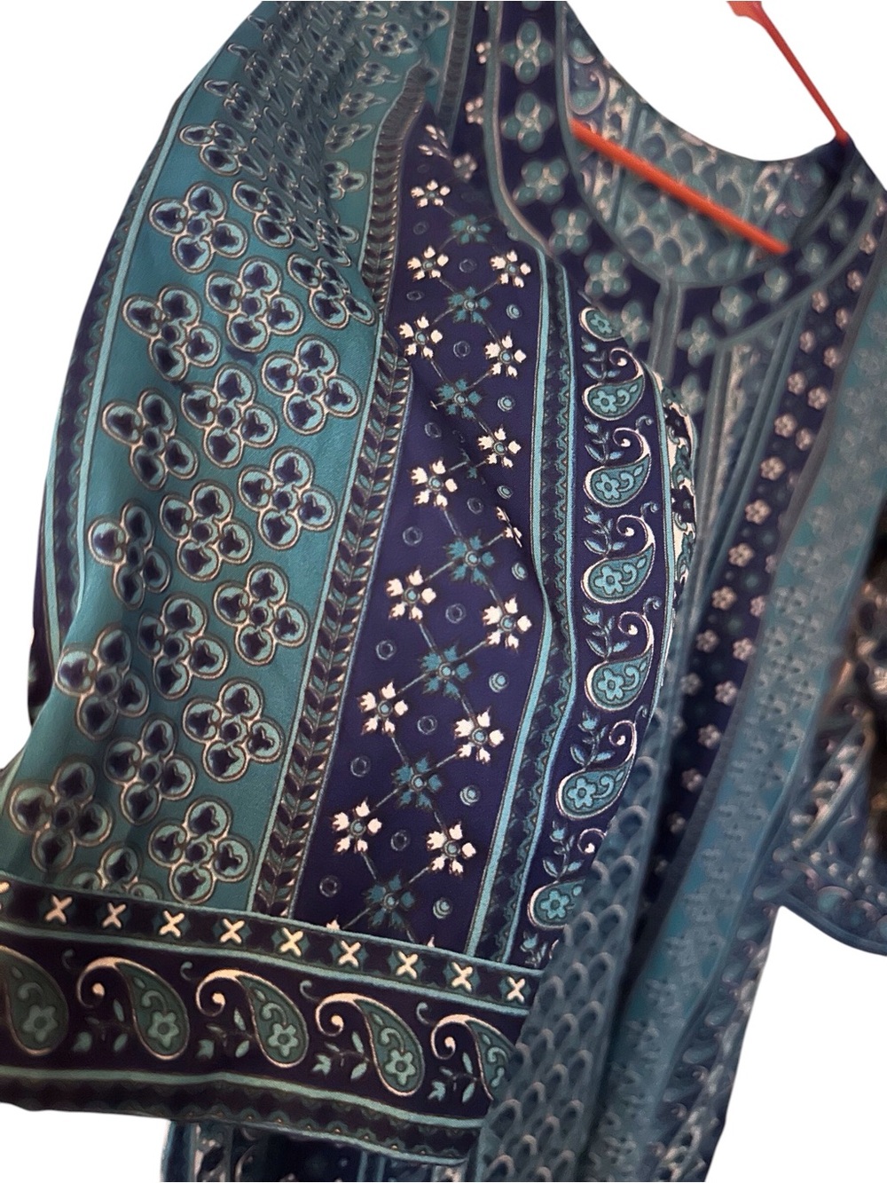 Blue & Teal Patterned Tunic Top - Picture 7 of 7
